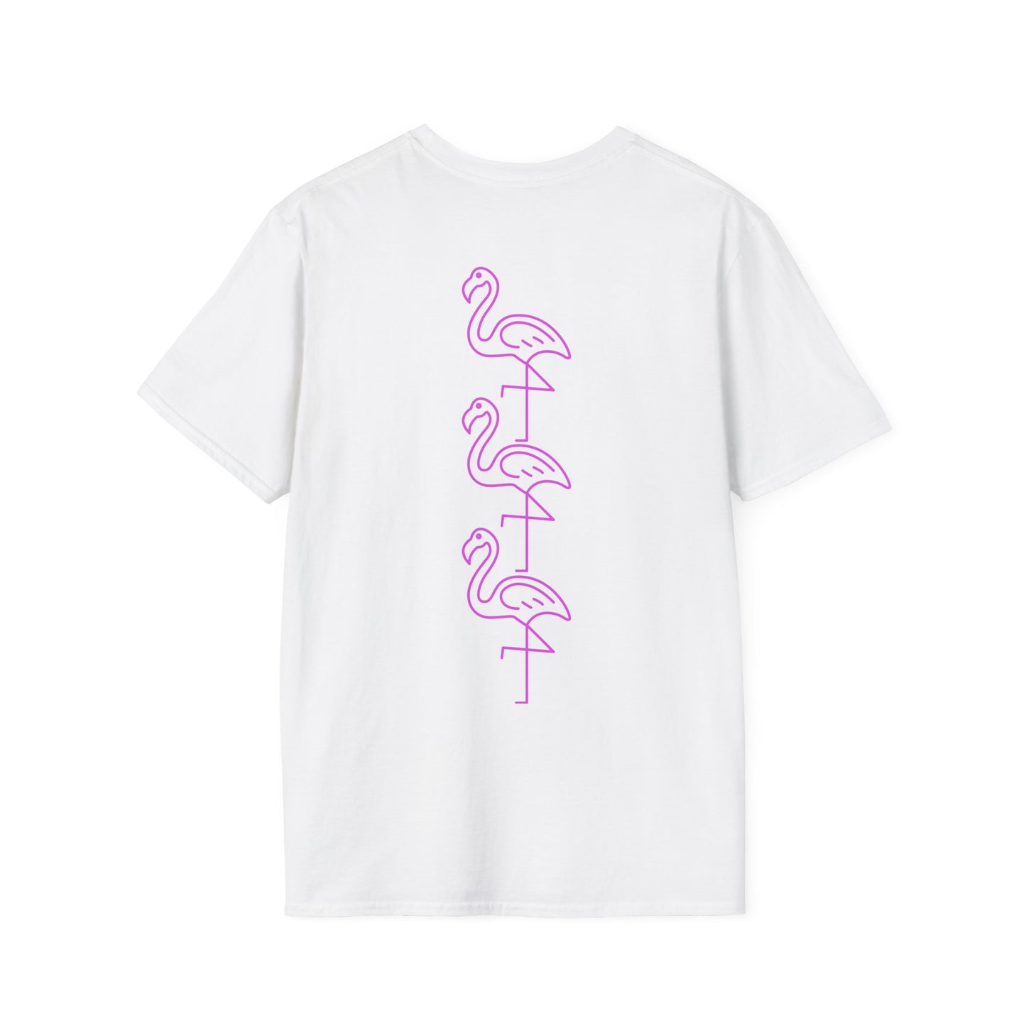 Sassy Badass Unisex Softstyle T-Shirt with Flamingo Design