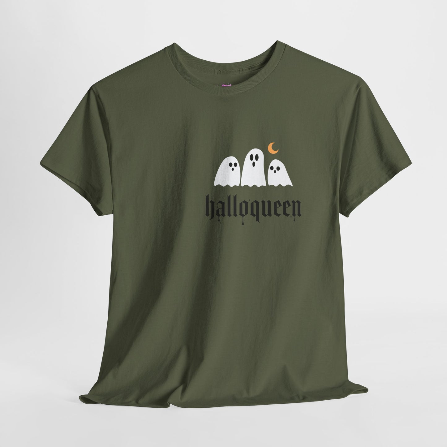 Halloween Ghosts T-Shirt | Unisex Heavy Cotton Tee | Hallowqueen Design | Spooky Season Apparel, Fall Fashion, Halloween Costume