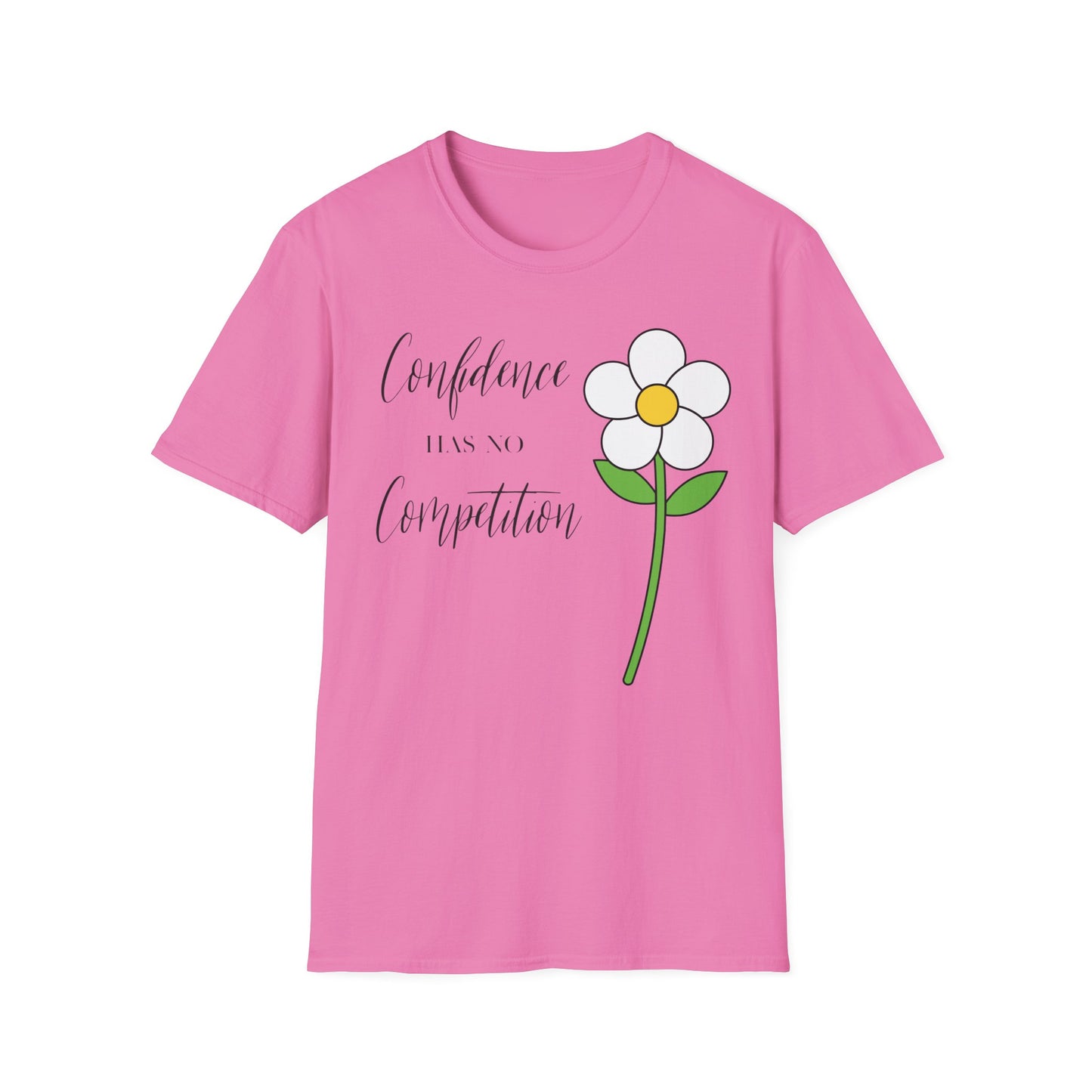 Confidence Has No Competition Softstyle T-Shirt - Motivational Floral Design