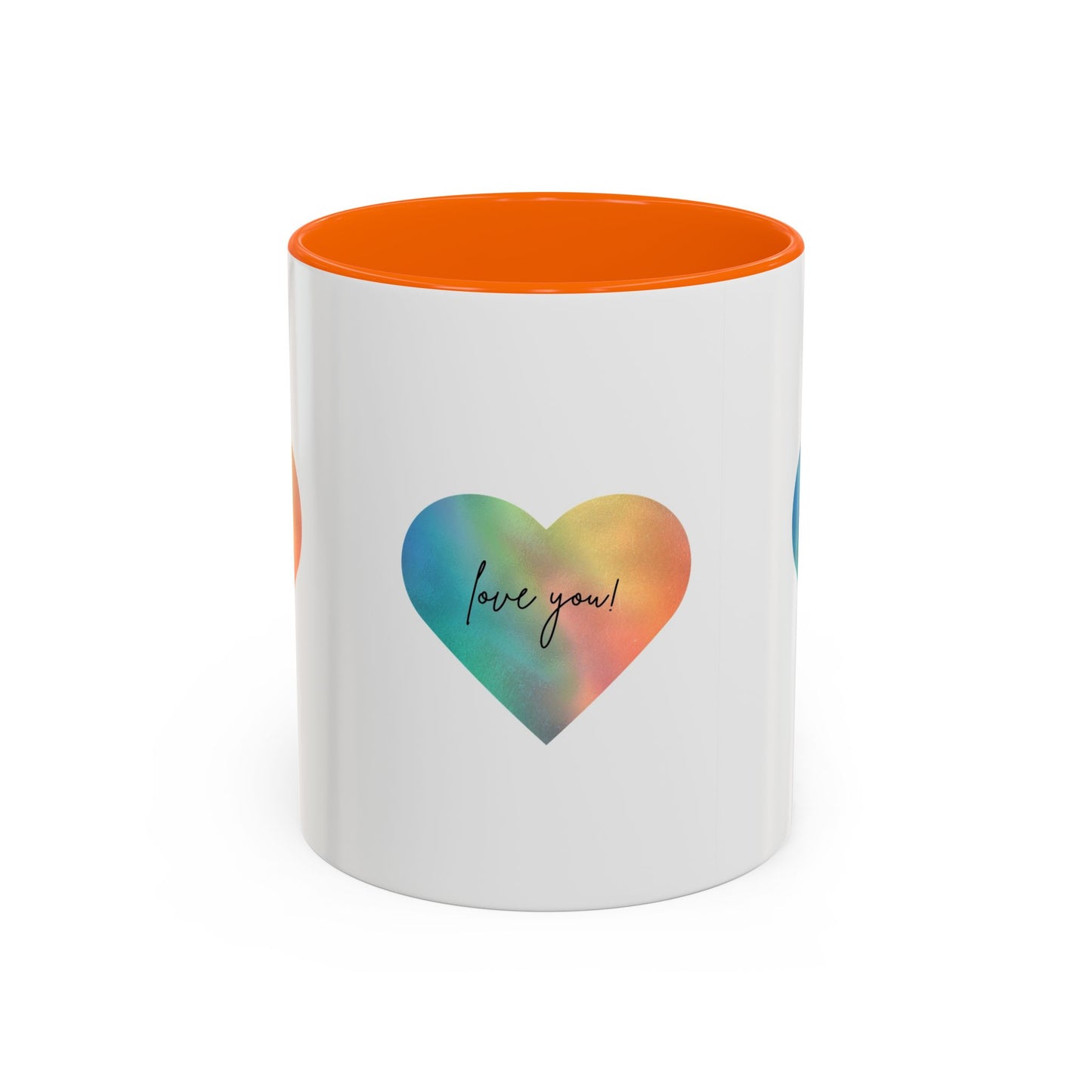 Love You! Colorful Heart Accent Coffee Mug - 11oz & 15oz