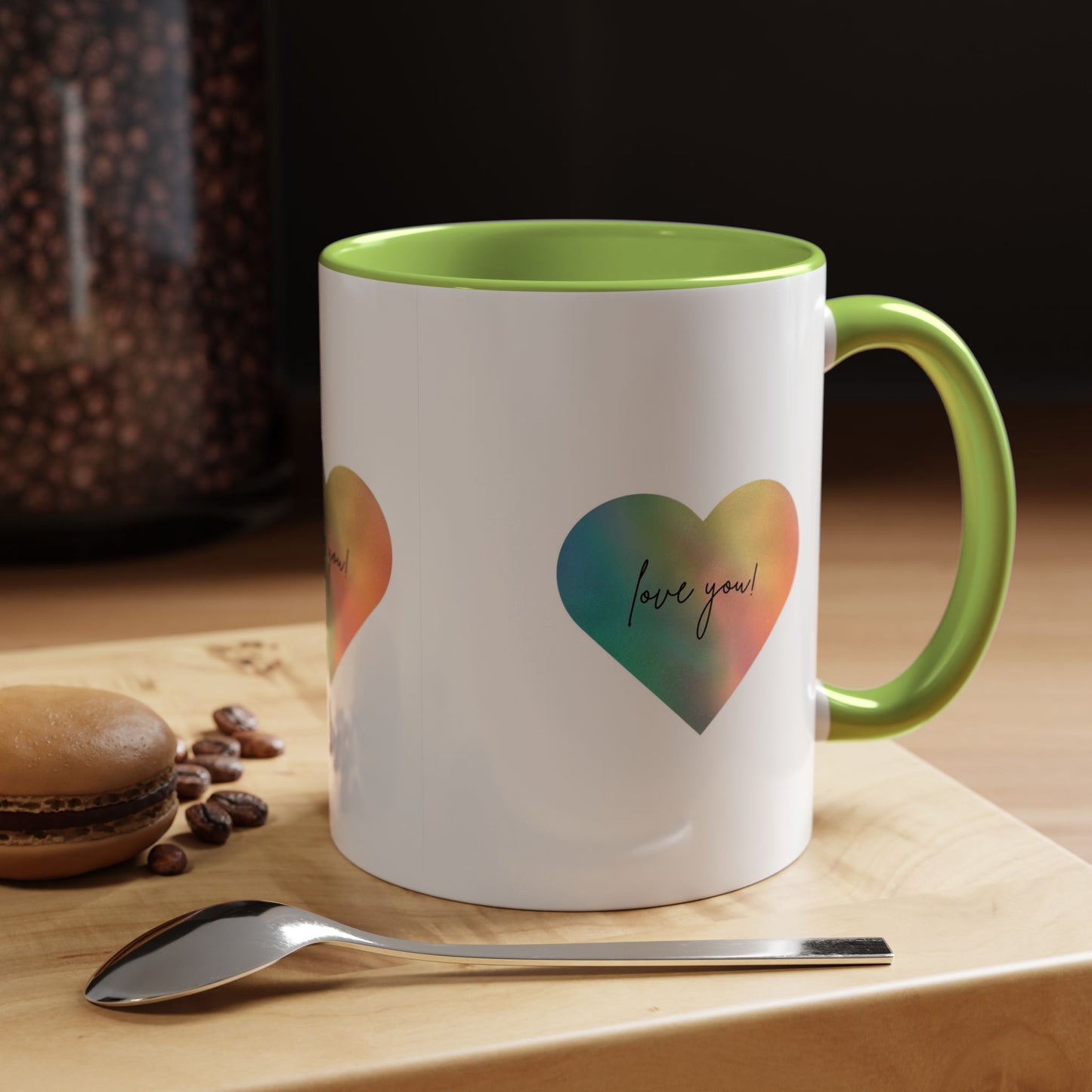 Love You! Colorful Heart Accent Coffee Mug - 11oz & 15oz