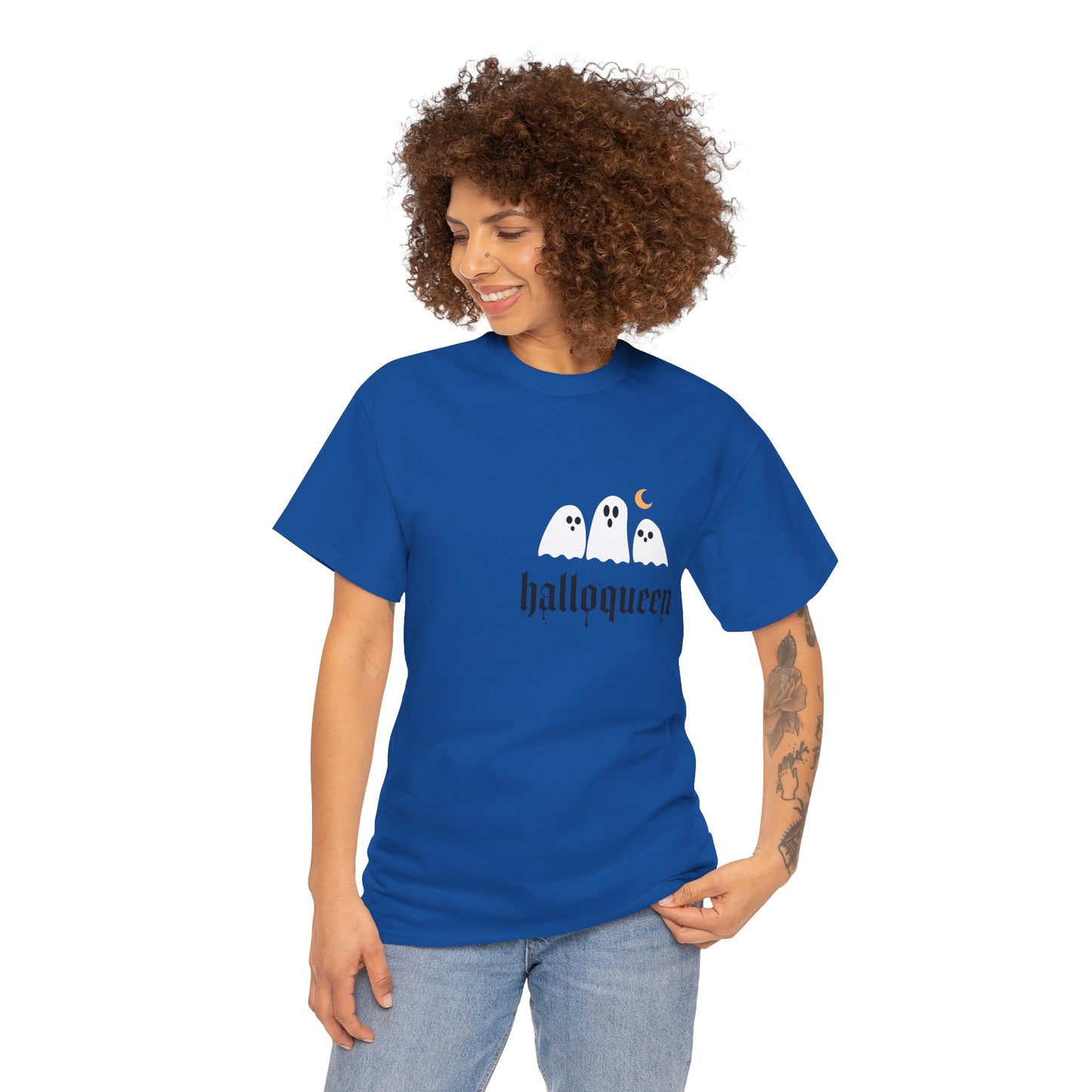 Halloween Ghosts T-Shirt | Unisex Heavy Cotton Tee | Hallowqueen Design | Spooky Season Apparel, Fall Fashion, Halloween Costume