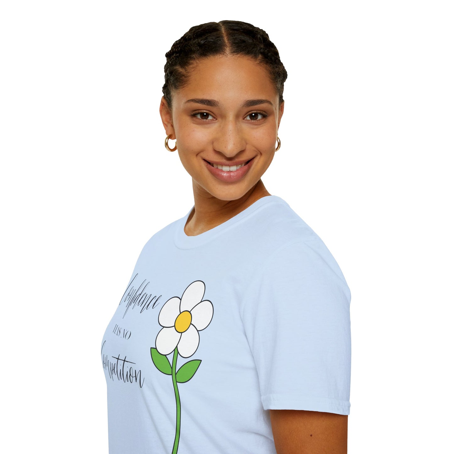 Confidence Has No Competition Softstyle T-Shirt - Motivational Floral Design