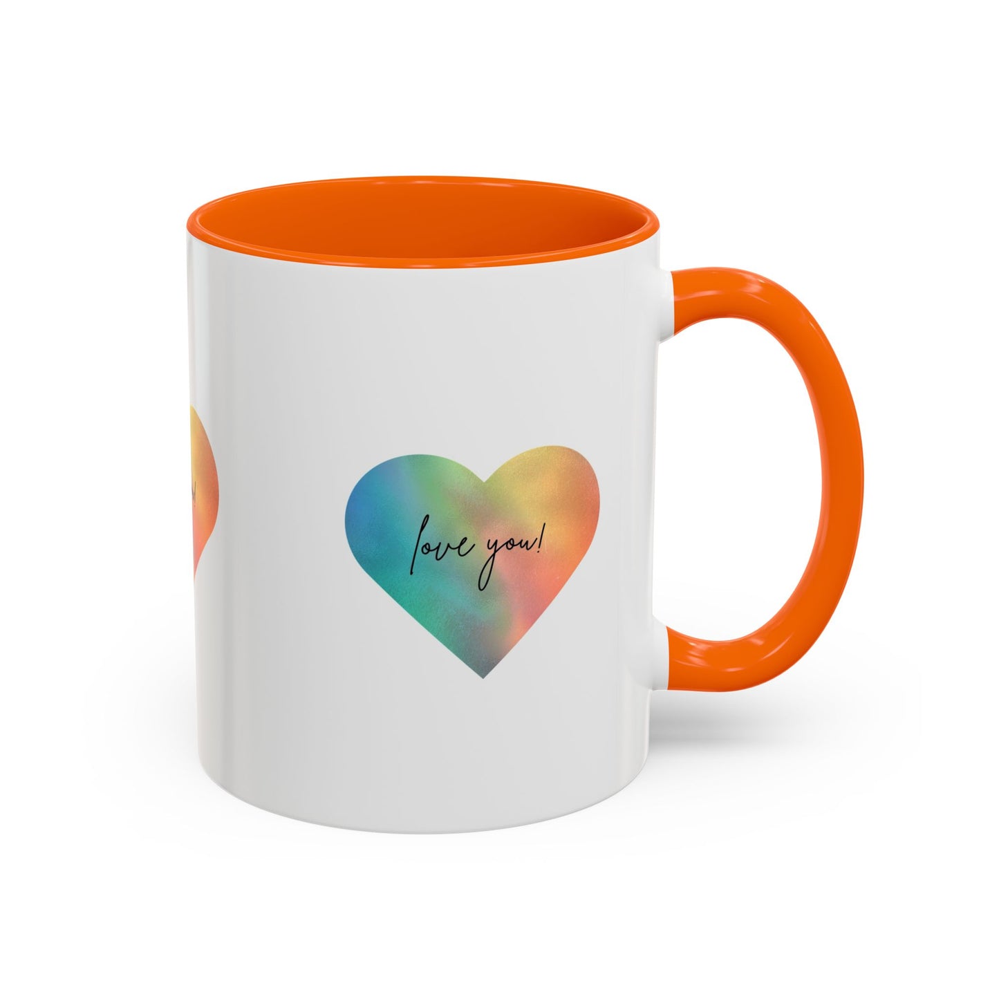 Love You! Colorful Heart Accent Coffee Mug - 11oz & 15oz