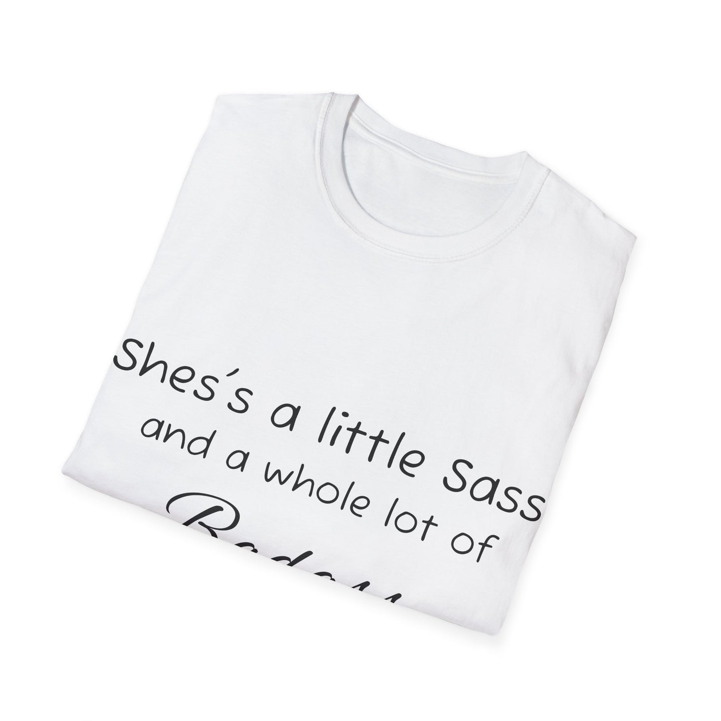 Sassy Badass Unisex Softstyle T-Shirt with Flamingo Design