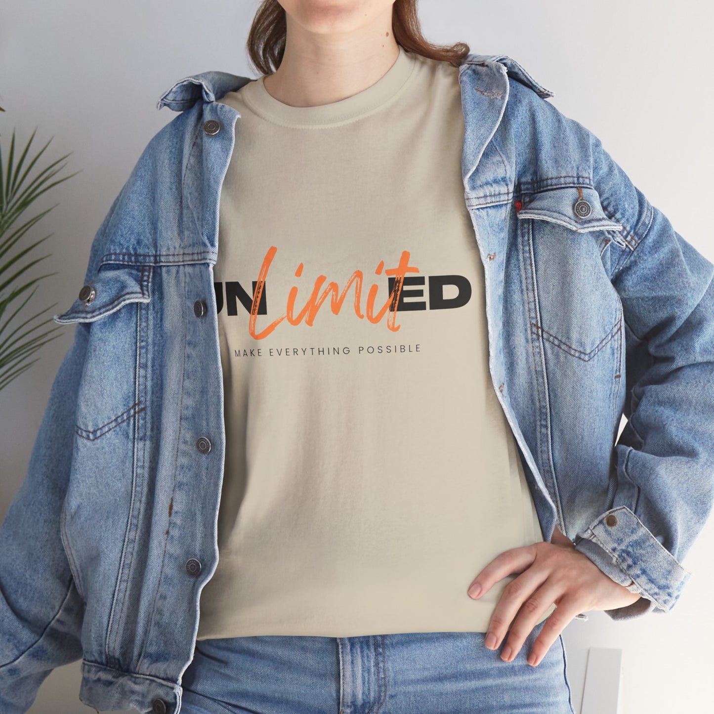 Unlimited Unisex Heavy Cotton Tee - Empowerment Shirt, Gift for Friends, Motivational Clothing, Casual Wear, Everyday T-Shirt