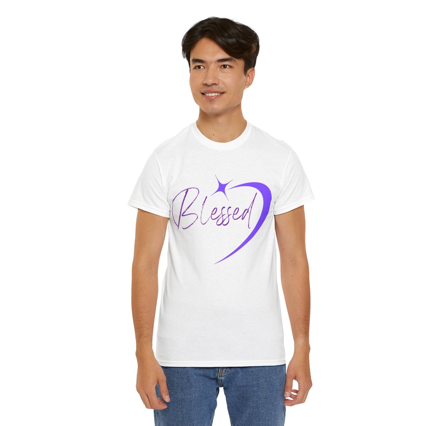 Blessed Unisex Heavy Cotton Tee – Inspirational Graphic Shirt