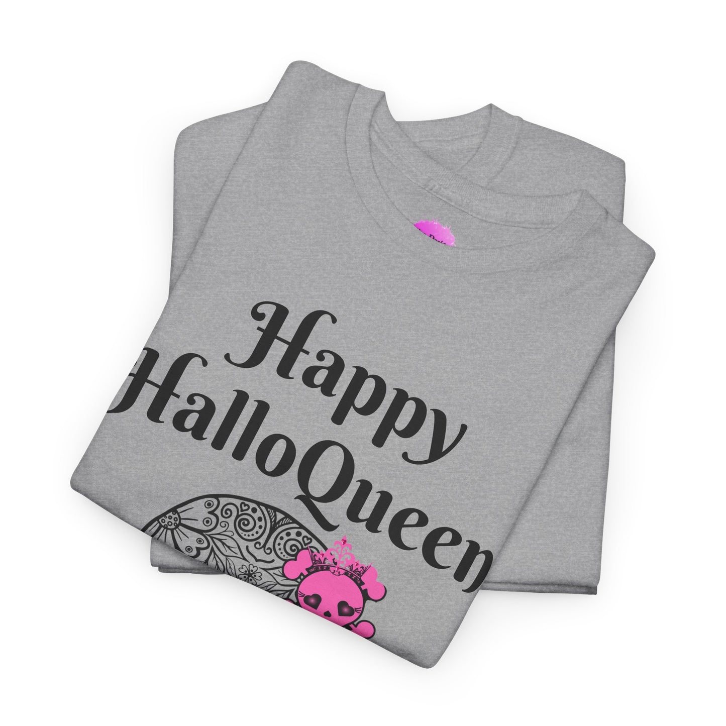 Happy HalloQueen Skull Tee - Unisex Halloween Shirt, Spooky Gift, Festive Apparel, Party Outfit, Skull Design