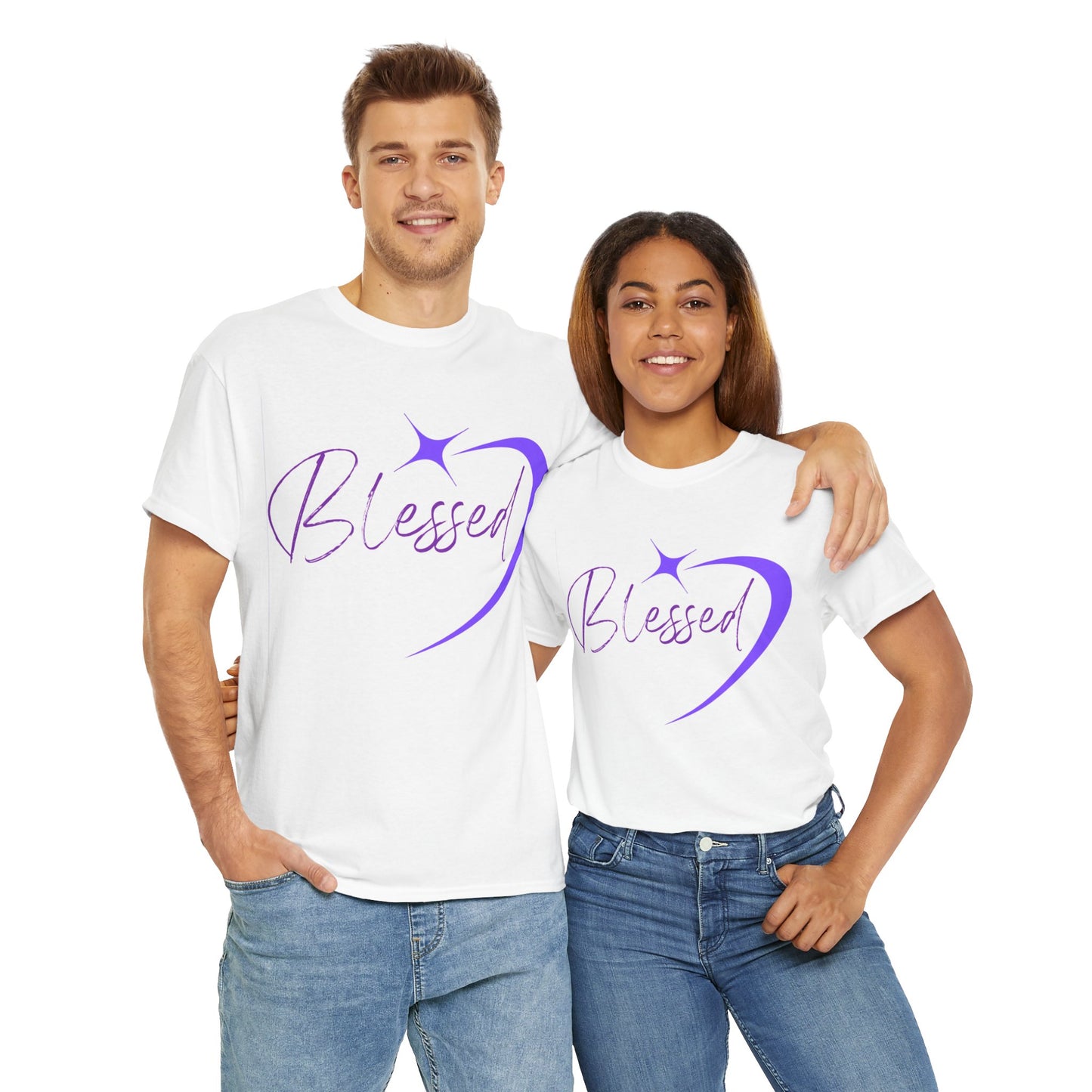 Blessed Unisex Heavy Cotton Tee – Inspirational Graphic Shirt