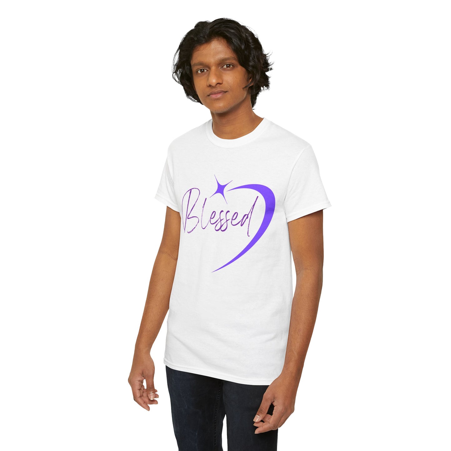 Blessed Unisex Heavy Cotton Tee – Inspirational Graphic Shirt