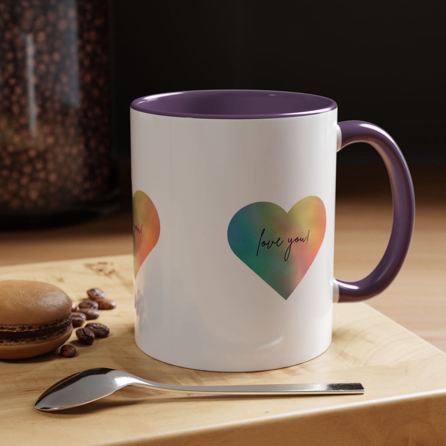 Love You! Colorful Heart Accent Coffee Mug - 11oz & 15oz
