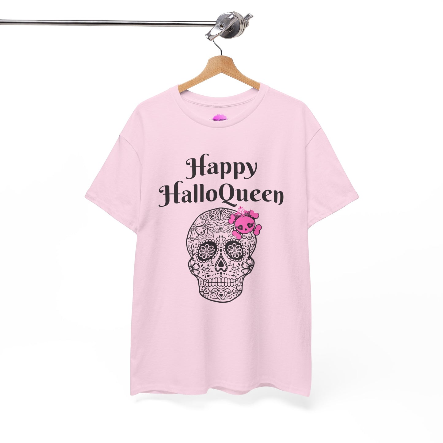 Happy HalloQueen Skull Tee - Unisex Halloween Shirt, Spooky Gift, Festive Apparel, Party Outfit, Skull Design