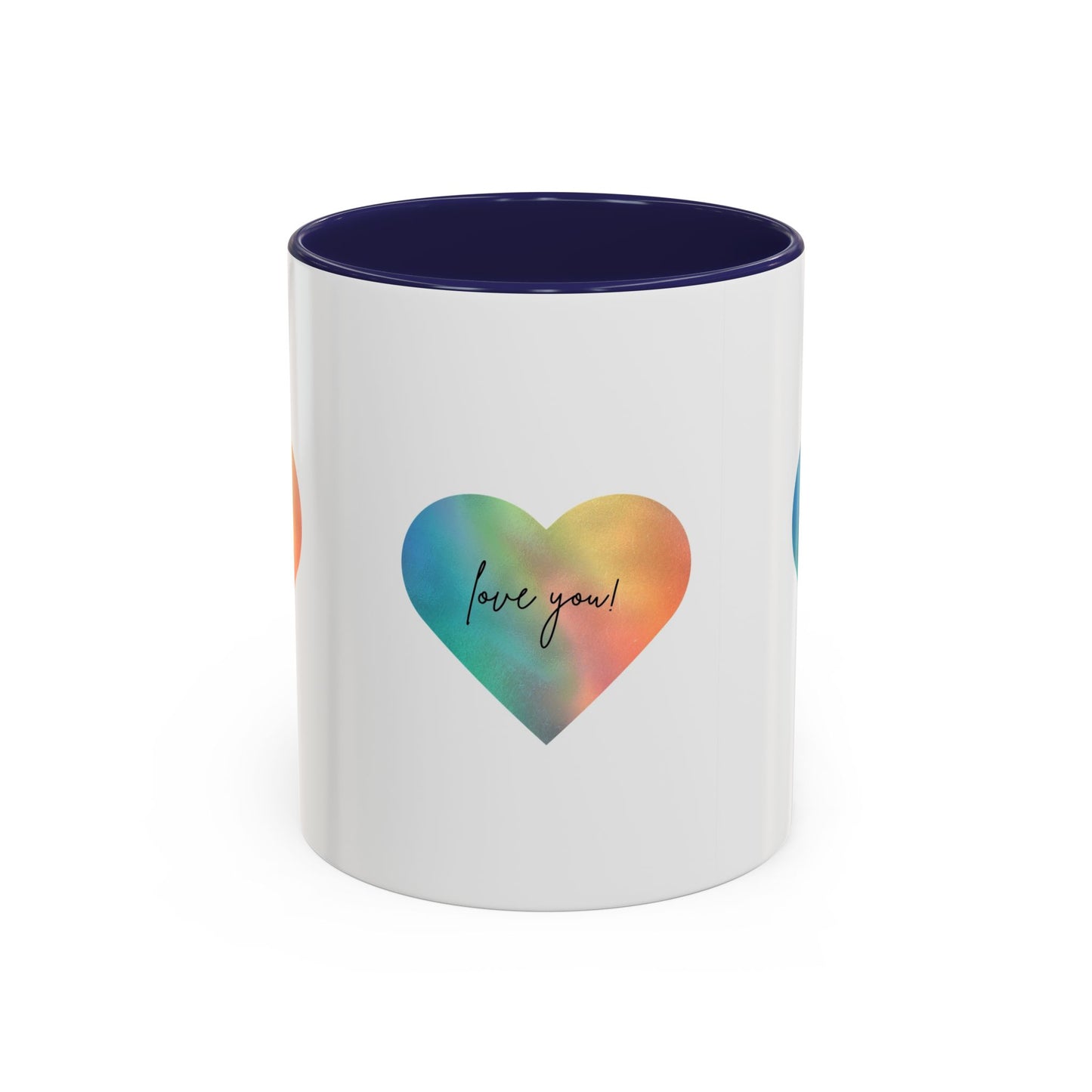 Love You! Colorful Heart Accent Coffee Mug - 11oz & 15oz