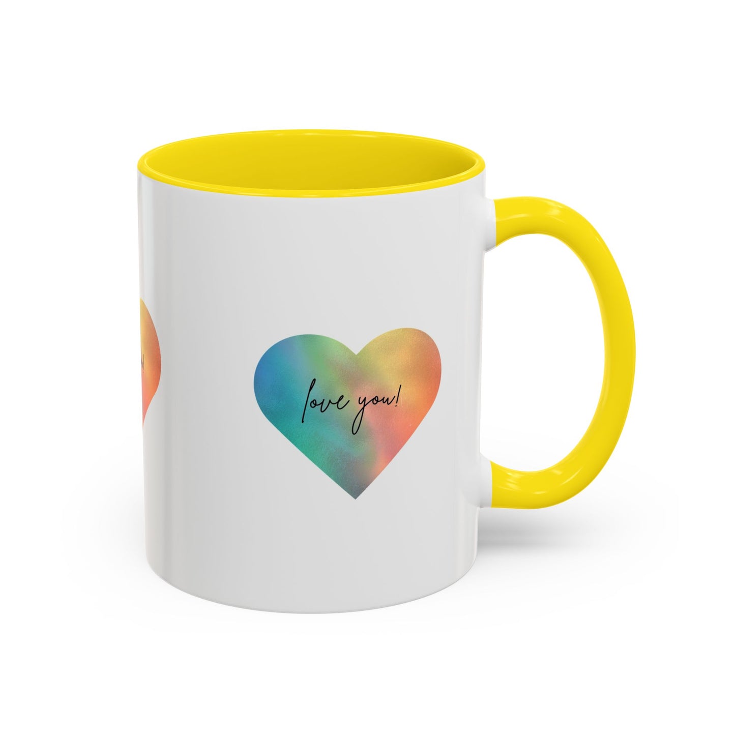 Love You! Colorful Heart Accent Coffee Mug - 11oz & 15oz