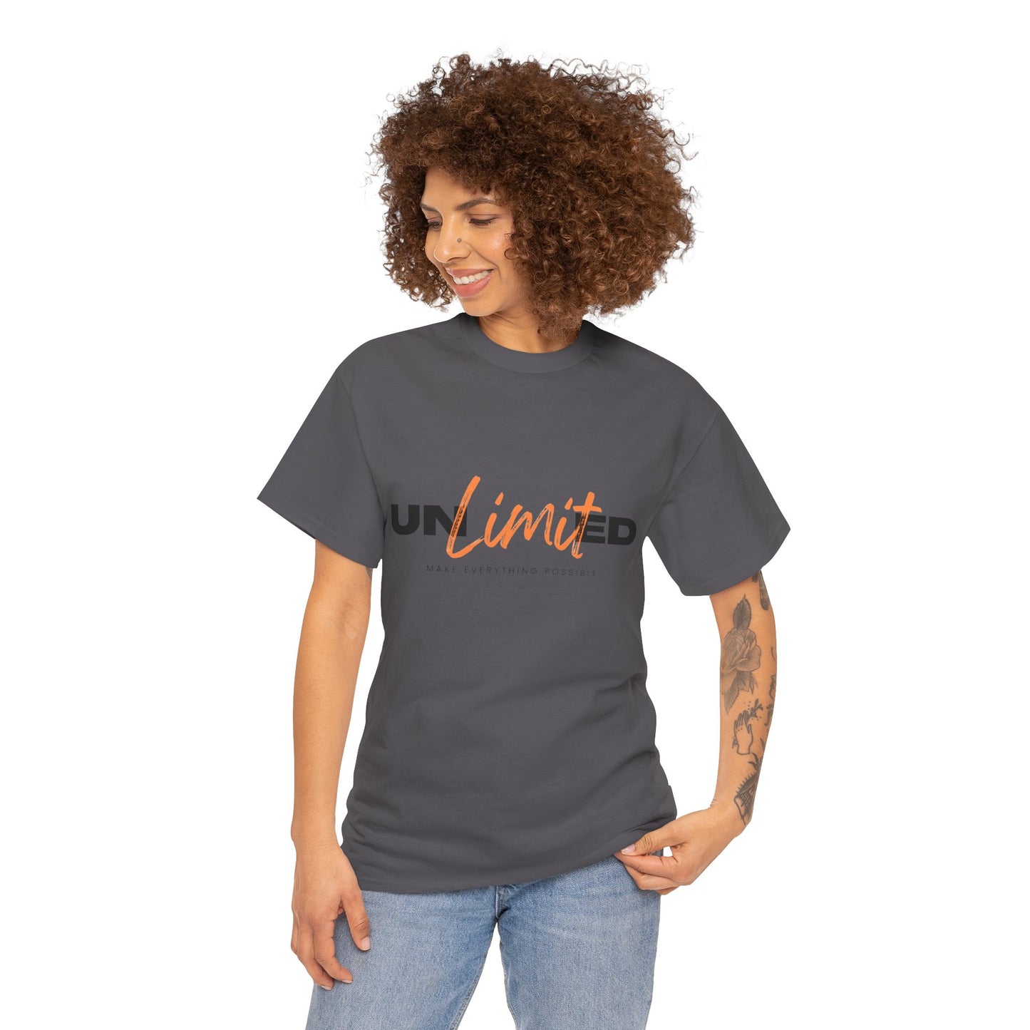 Unlimited Unisex Heavy Cotton Tee - Empowerment Shirt, Gift for Friends, Motivational Clothing, Casual Wear, Everyday T-Shirt