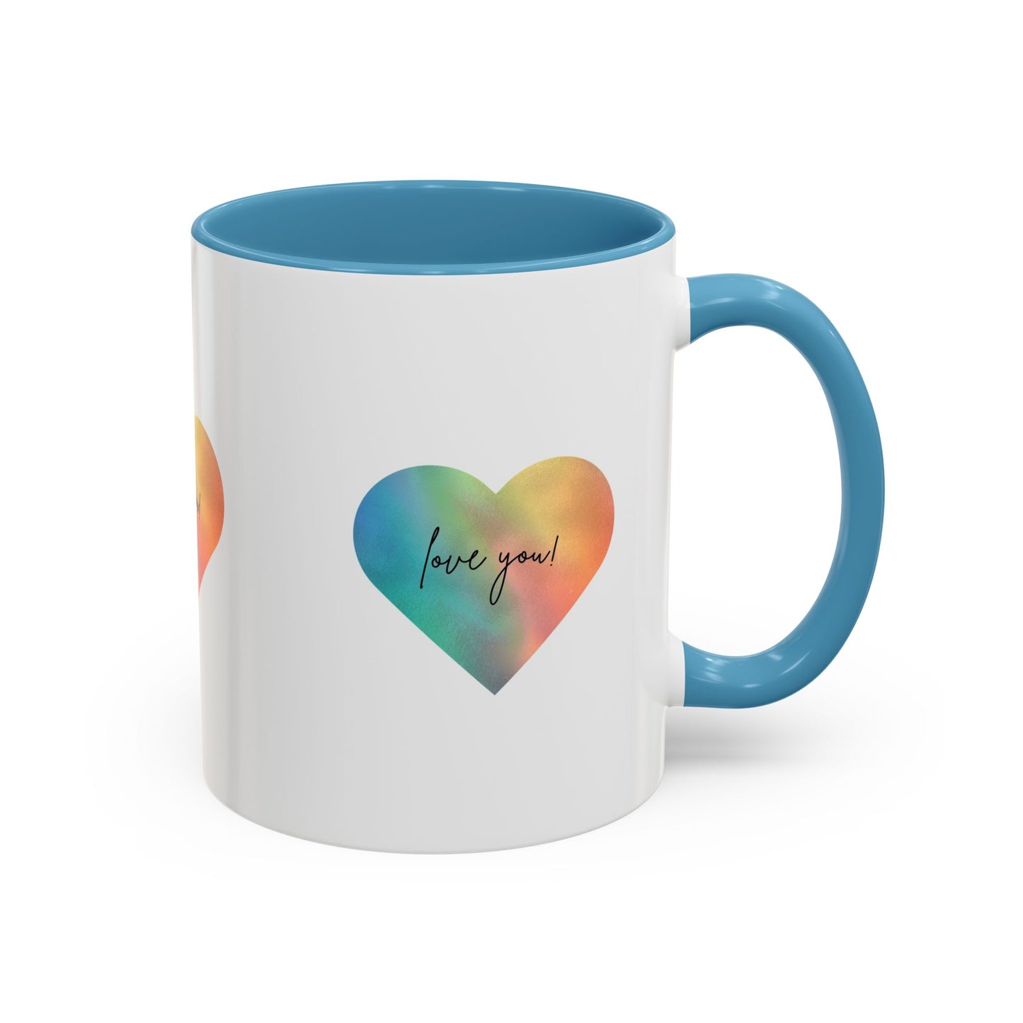 Love You! Colorful Heart Accent Coffee Mug - 11oz & 15oz