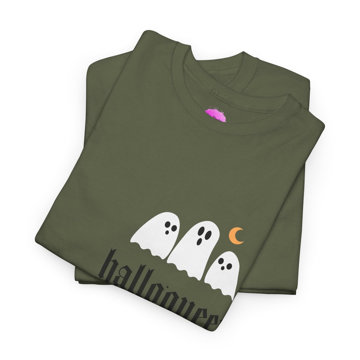 Halloween Ghosts T-Shirt | Unisex Heavy Cotton Tee | Hallowqueen Design | Spooky Season Apparel, Fall Fashion, Halloween Costume