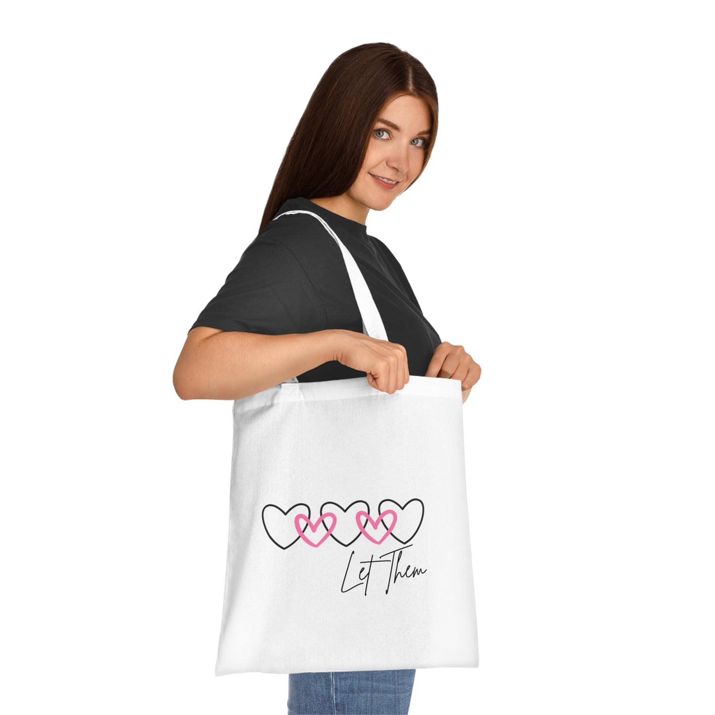 Let Them Love Cotton Tote Bag - Eco-Friendly Shopping & Gift